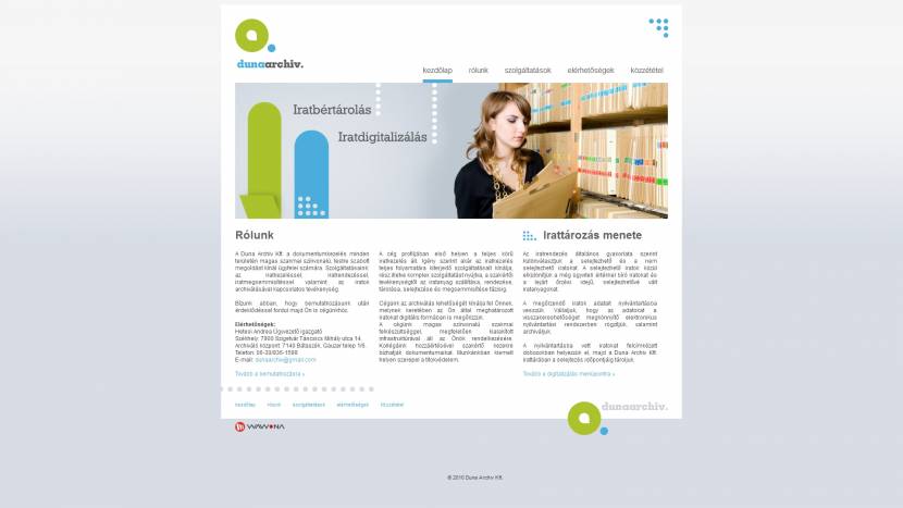 Duna Archiv Kft. weboldal